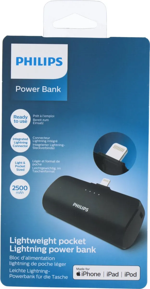 Philips Powerbank DLP2510V/03 - 2500mAh - Zwart