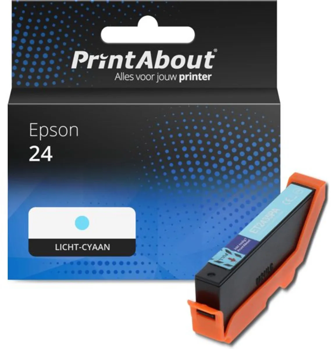PrintAbout Epson 24 C13T24254012 Inktcartridge Licht-cyaan
