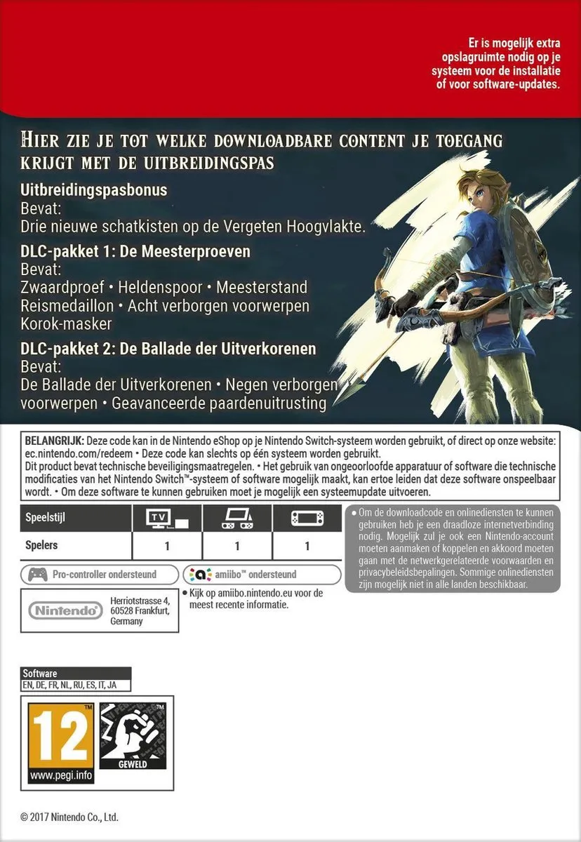 Nintendo Zelda Breath of the Wild Uitbreiding - Nintendo Switch