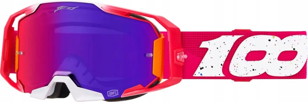 100% ARmatic Motorcrossmasker Jett Lawrence Editie - Cherry/Blue - afbeelding 4 van 6