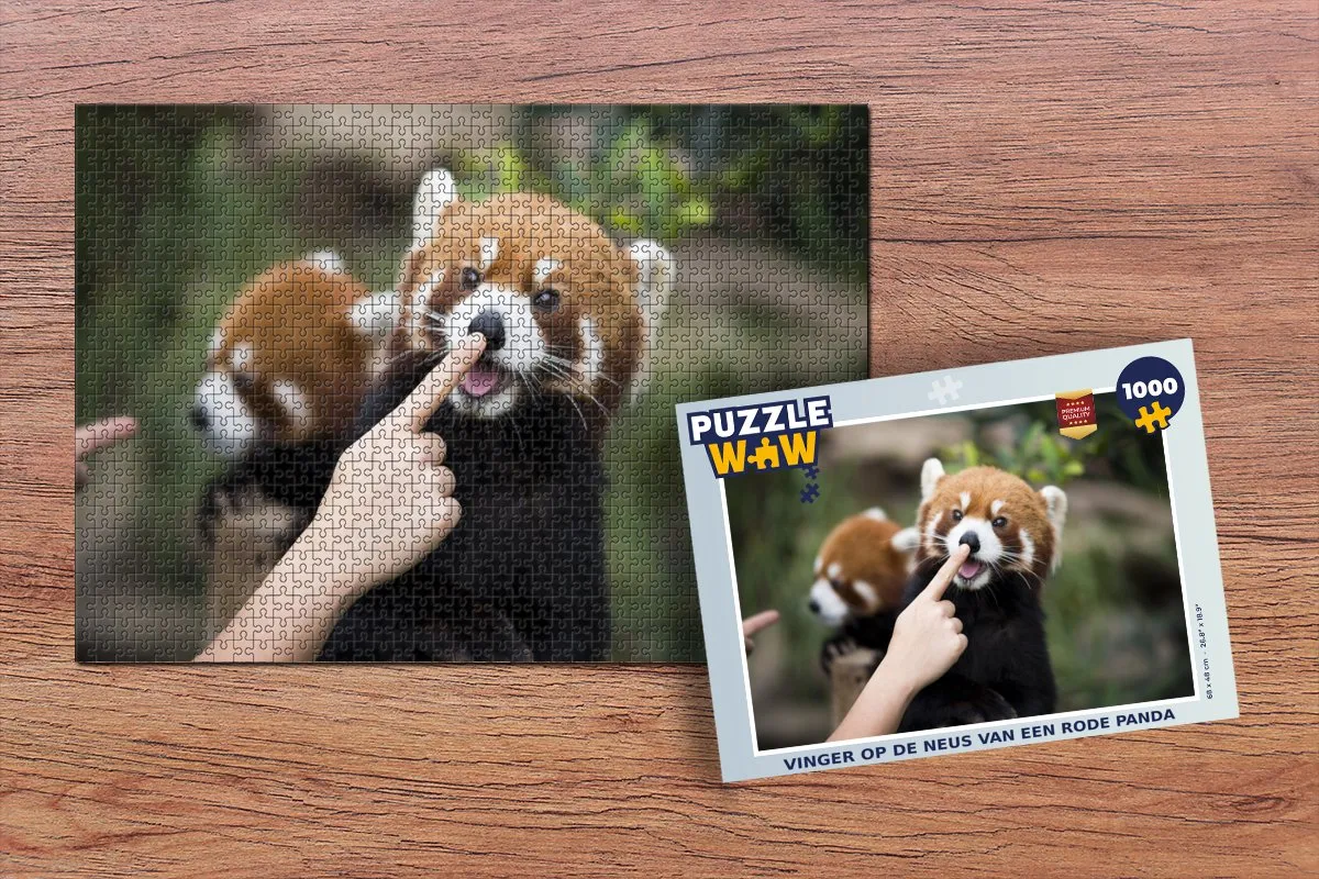 PuzzleWow Puzzel Panda Legpuzzel 1000 Stuks - Multicolor