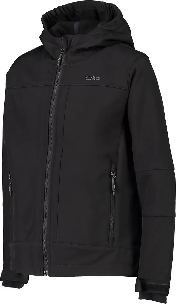 CMP Hood Fix Softshell Kinderjack - Zwart - 140 - afbeelding 5 van 6
