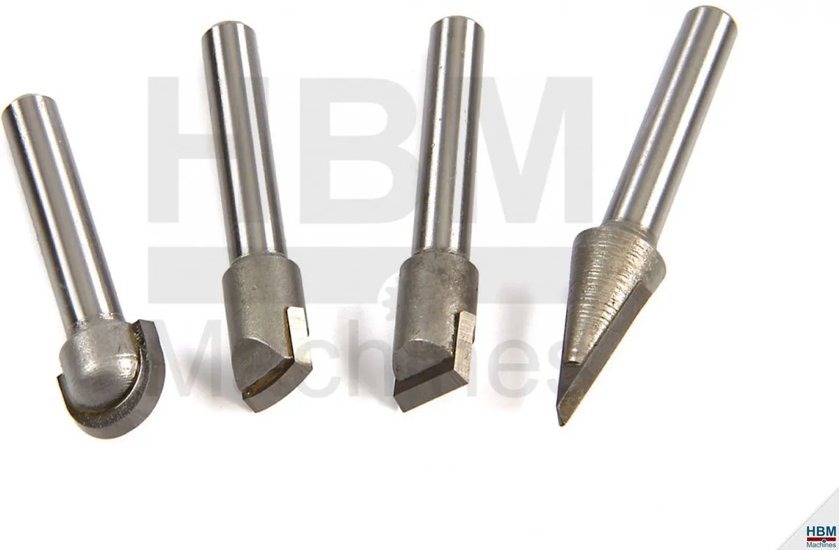 HBM 4-delige HM Punten Set 12-22mm - Houtdraaibeitel