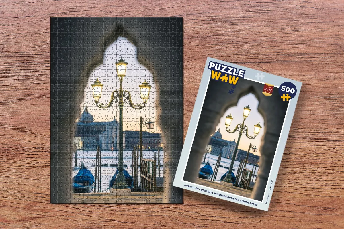 PuzzleWow Venetië Lantaarnpaal Legpuzzel 500 Stuks - Multicolor