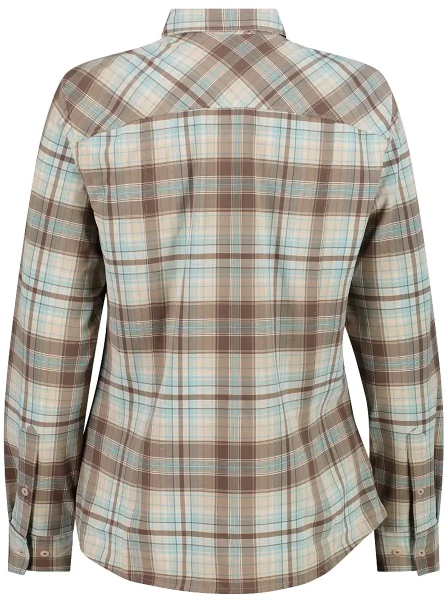 CMP Dames Lange Mouwen Geruit Shirt - Toffee/Lagoon - afbeelding 2 van 2