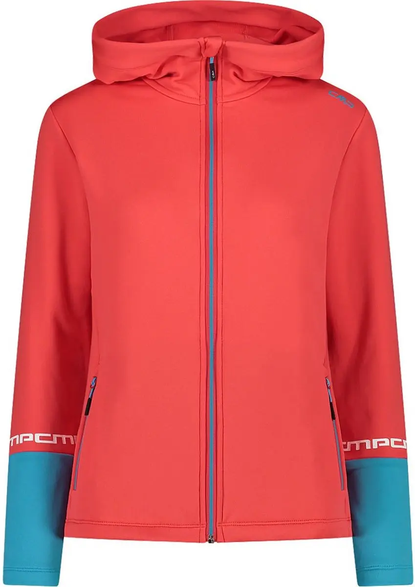 Cmp Fix Hood 32e4076 Fleece Met Kap Rood L Vrouw