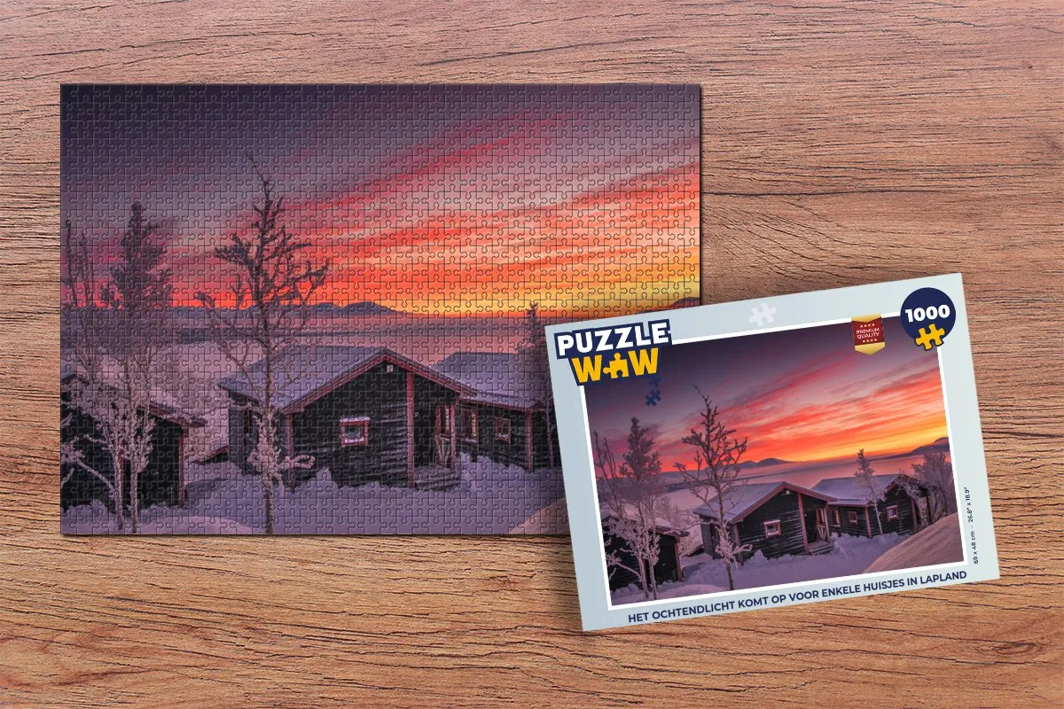 PuzzleWow Legpuzzel Lapland Ochtendlicht 1000 Stuks - Multicolor