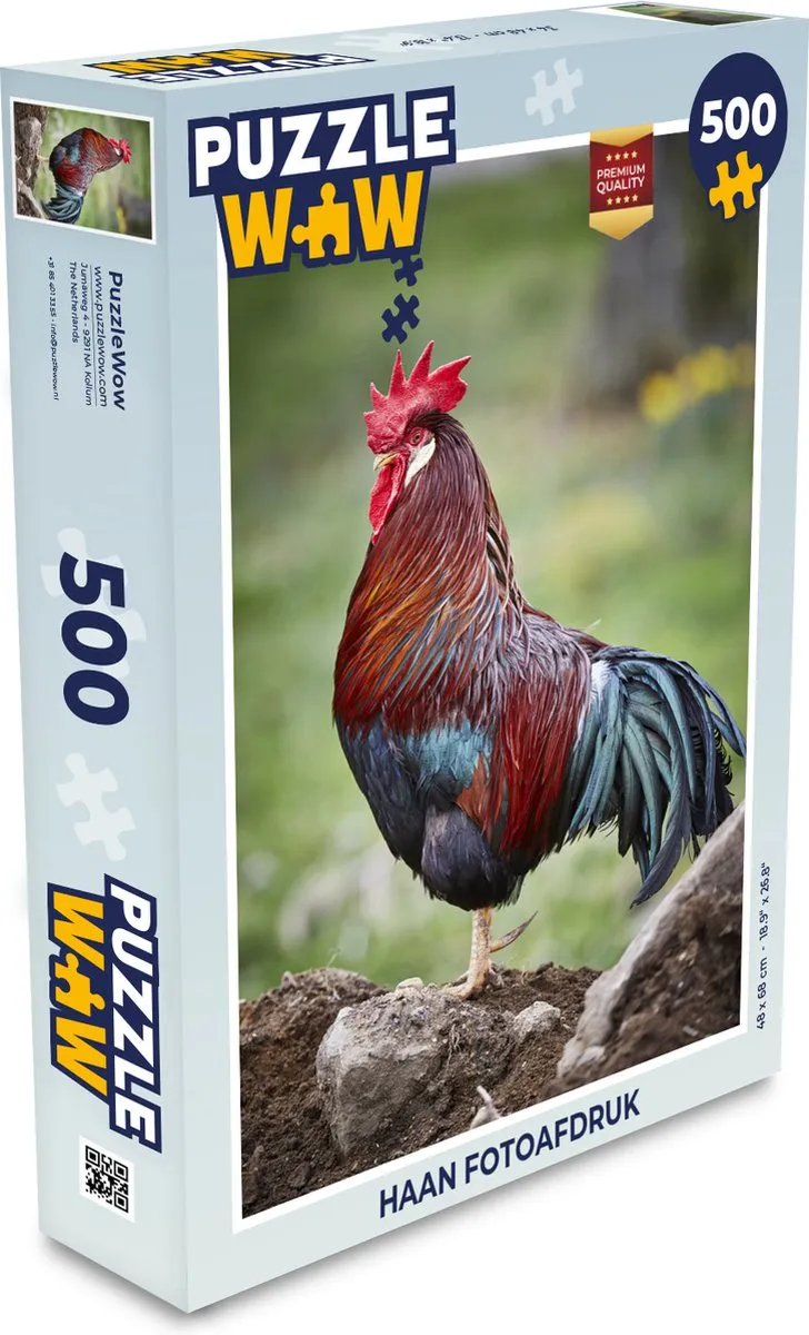PuzzleWow Legpuzzel Haan Fotoafdruk 500 Stuks