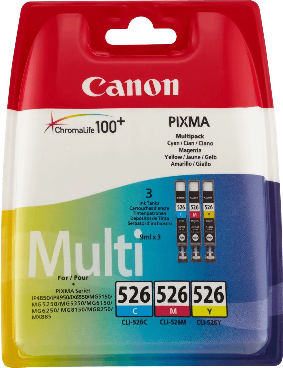 Canon CLI-526C/M/Y Inktcartridge