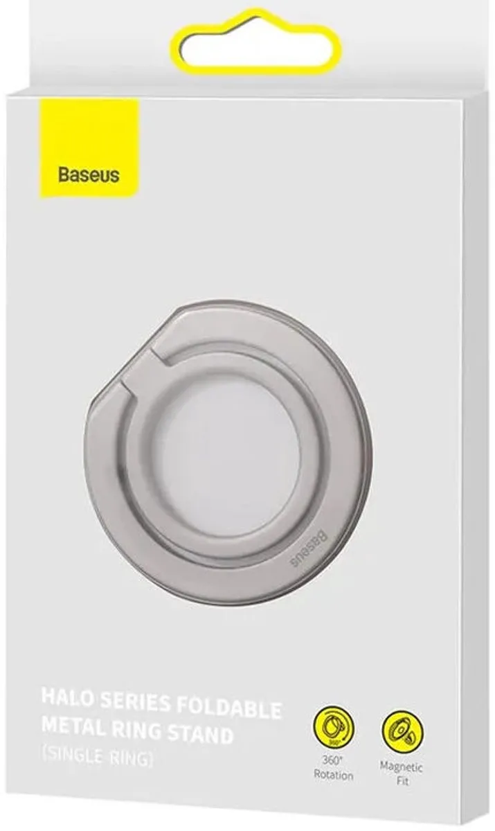 Baseus Halo Series Vouwbare Ringstandaard iPhone 12 - Zilver