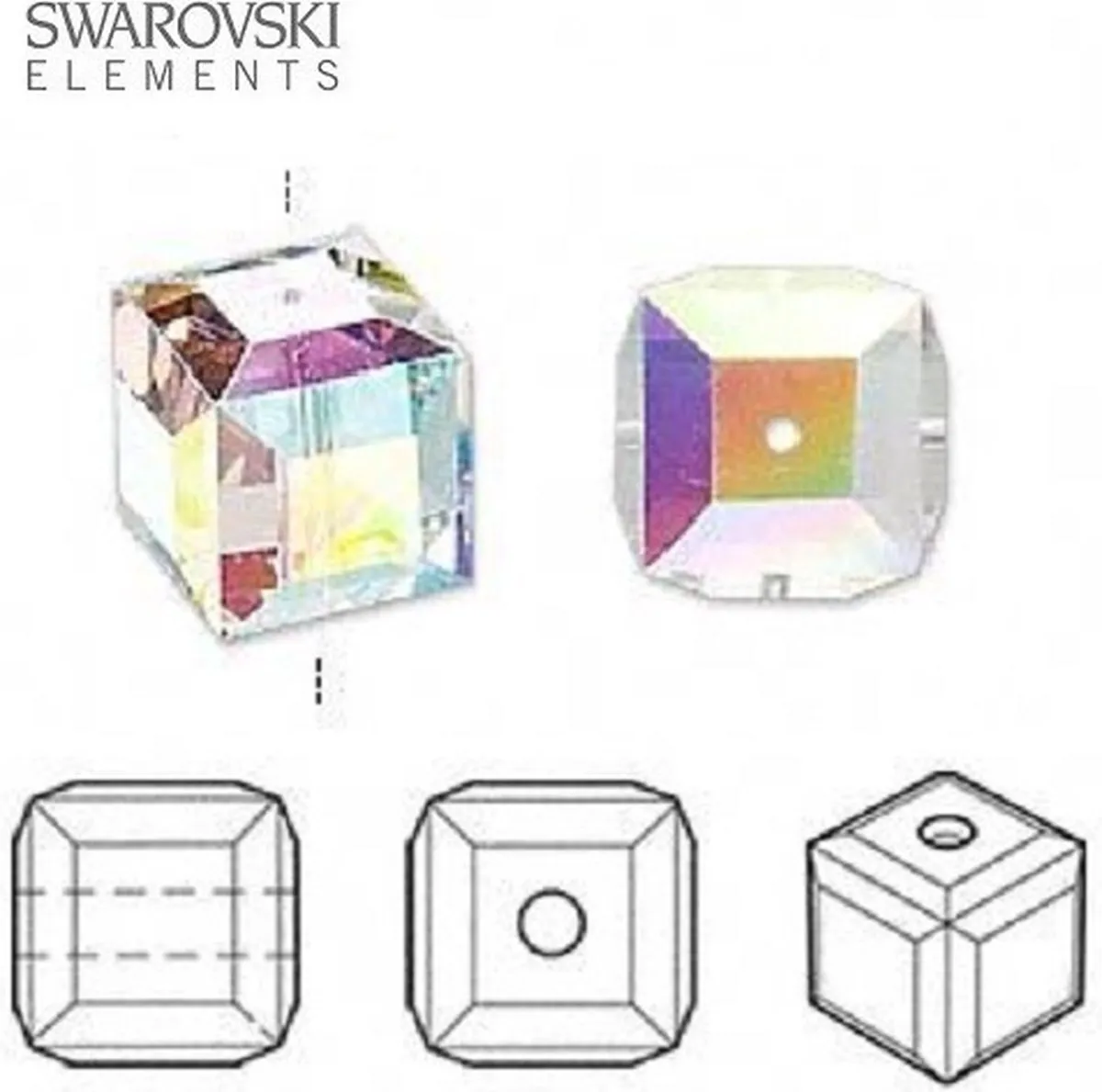 Swarovski Elements Kubus Kralen 12mm