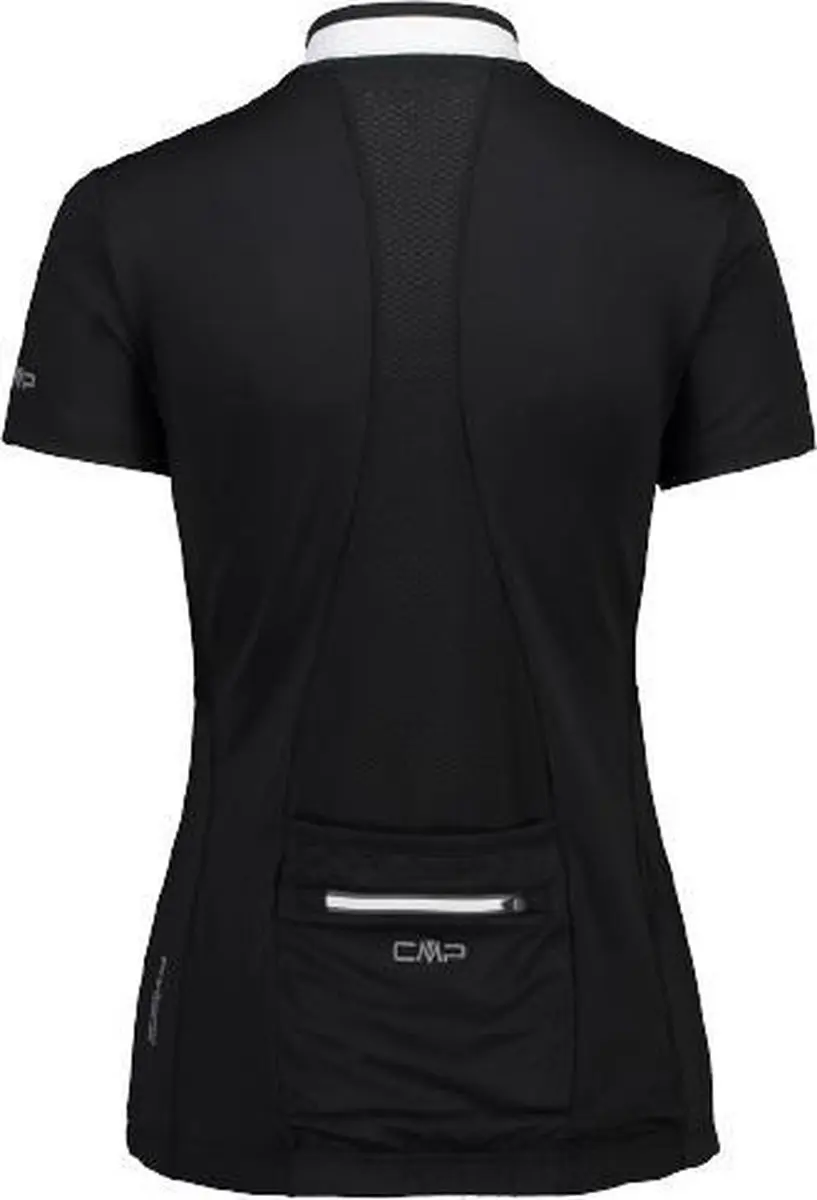 CMP Dames Fietsshirt Half-zip - Zwart/Wit - XXS - afbeelding 2 van 3