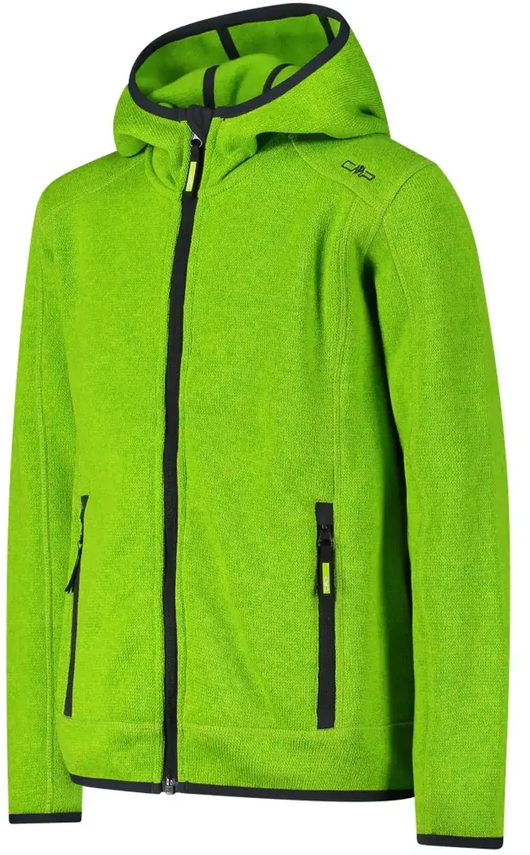 CMP Kinder Fleece met Capuchon Knit-Tech - Acido/Antracite - afbeelding 2 van 2