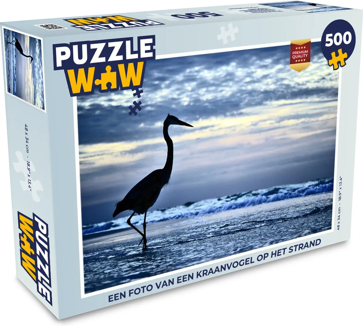 PuzzleWow Kraanvogel Strand Legpuzzel 500 Stuks