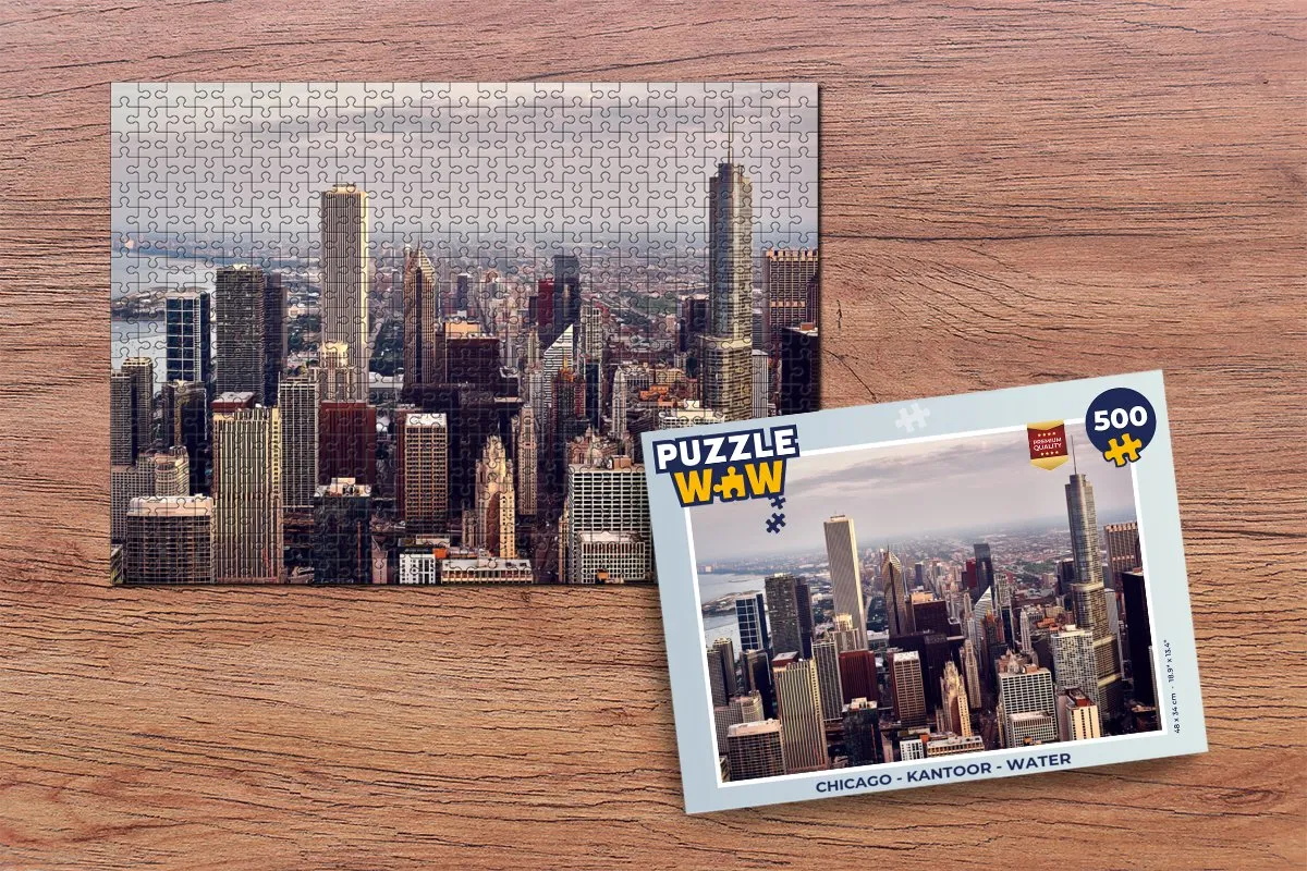 PuzzleWow Chicago Water Legpuzzel 500 Stuks - Multicolor