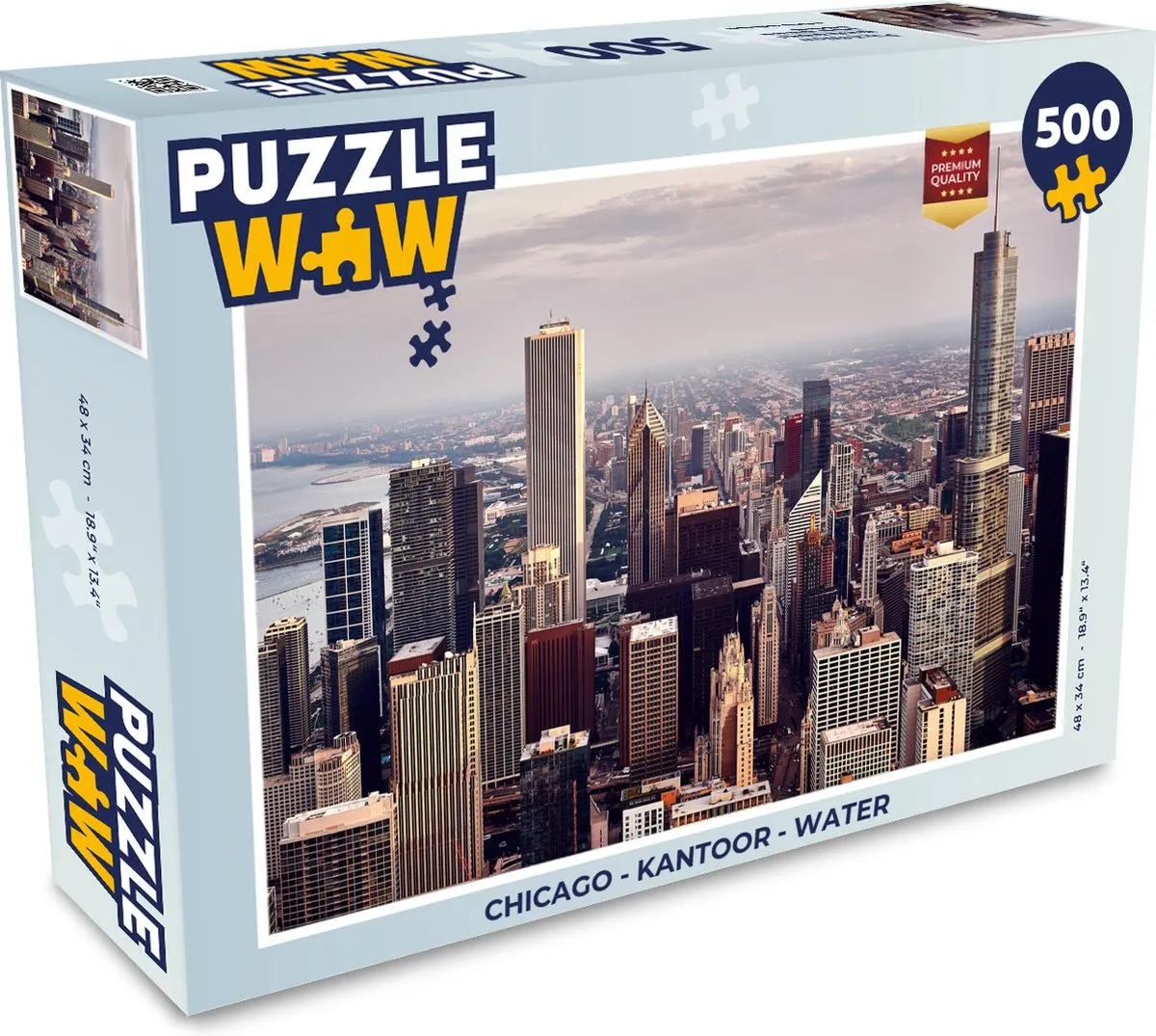 PuzzleWow Chicago Water Legpuzzel 500 Stuks