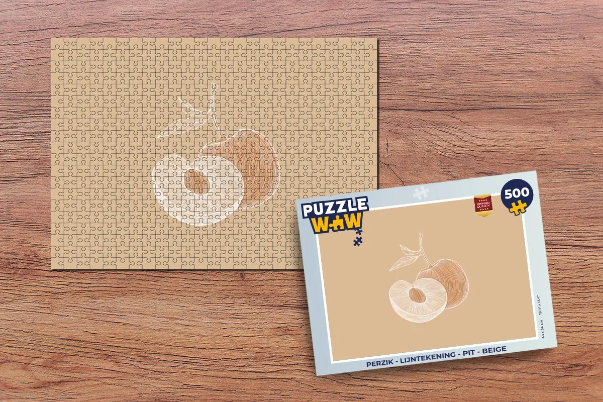 PuzzleWow Perzik Legpuzzel 500 Stuks - Pit