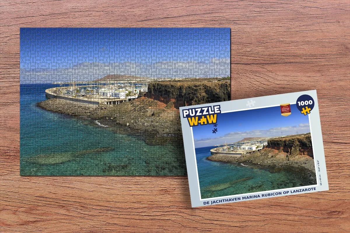 PuzzleWow De jachthaven Marina Rubicon Lanzarote - Legpuzzel 1000 Stuks - Multicolor