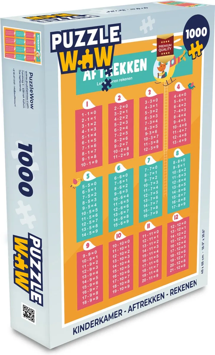 PuzzleWow Rekenpuzzel 1000 Stuks