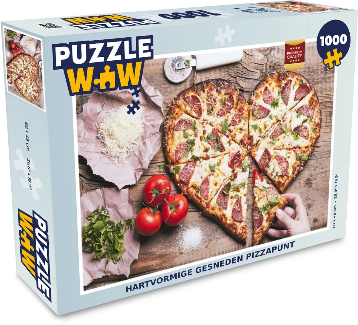 PuzzleWow Hartvormige Pizzapunt Legpuzzel 1000 Stuks
