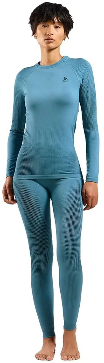 Odlo Performance Warm Lange Mouwen Basislaag Blauw L Vrouw