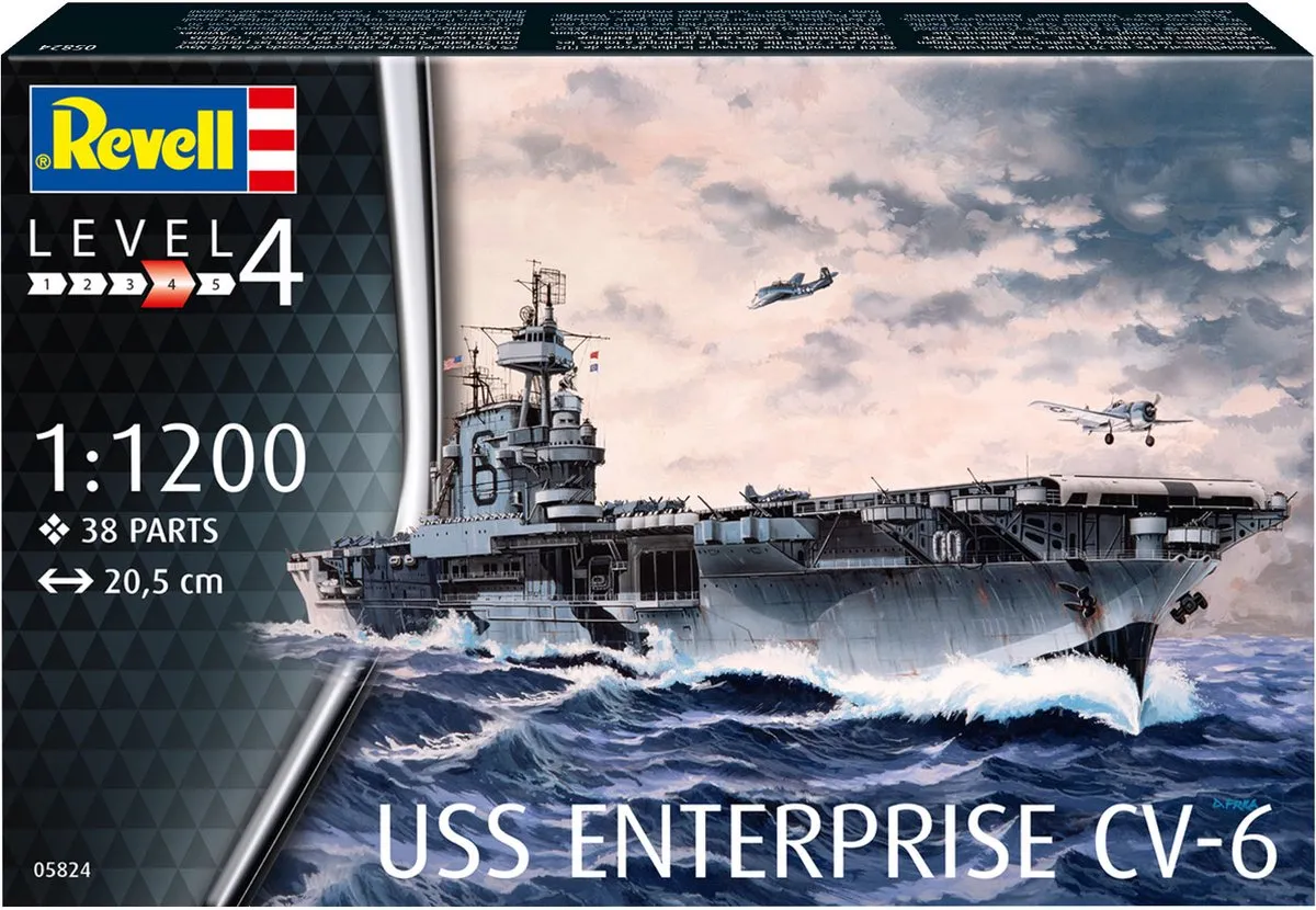Revell USS Enterprise CV-6 Modelbouwpakket 1:1200 - 38 Onderdelen
