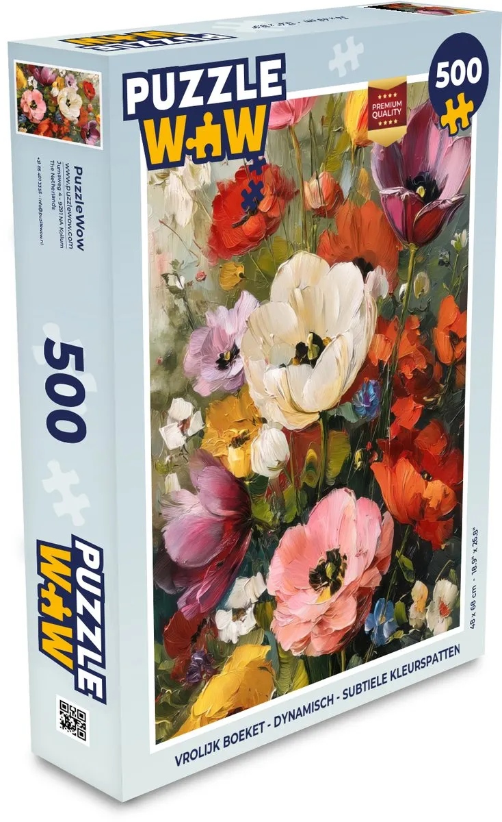 PuzzleWow Vrolijk Boeket Legpuzzel 500 Stuks
