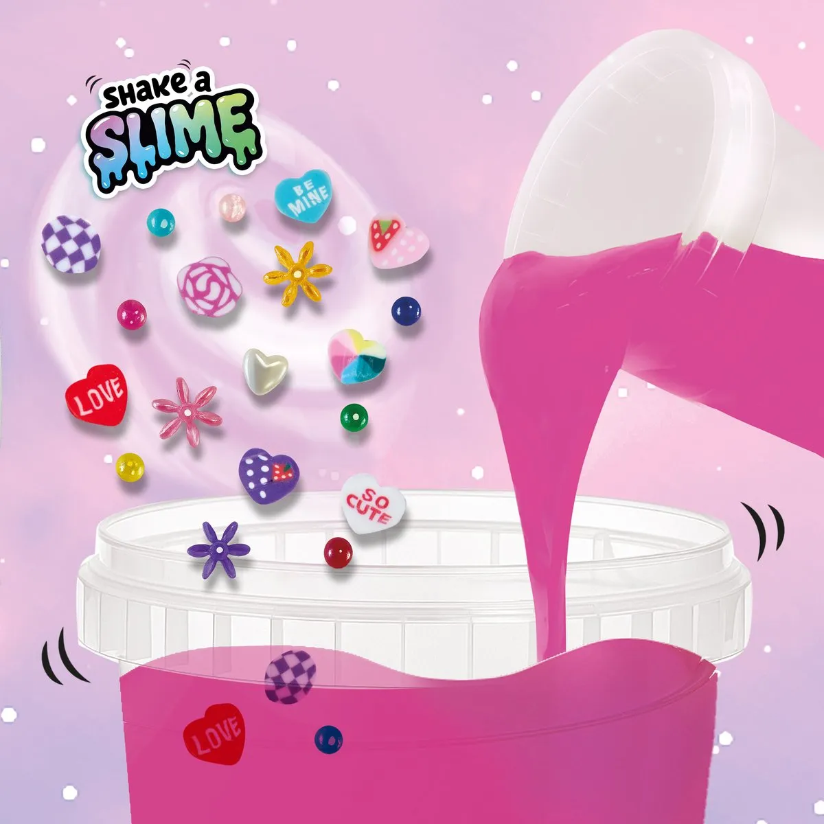 SES Creative Shake a Slime Love Story Neon Roze - 200g