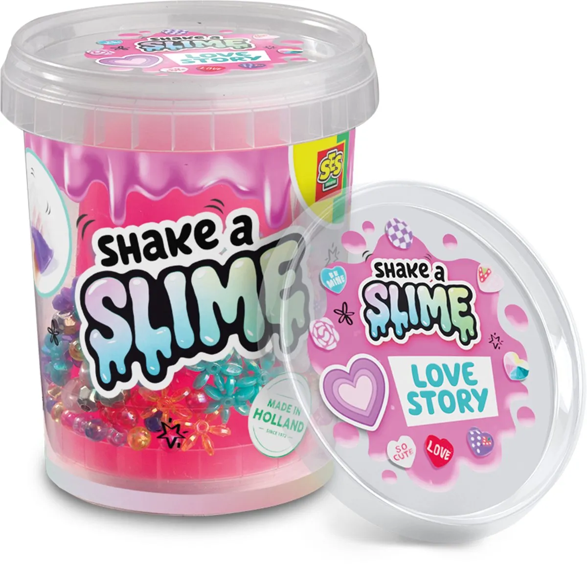 SES Creative Shake a Slime Love Story Neon Roze