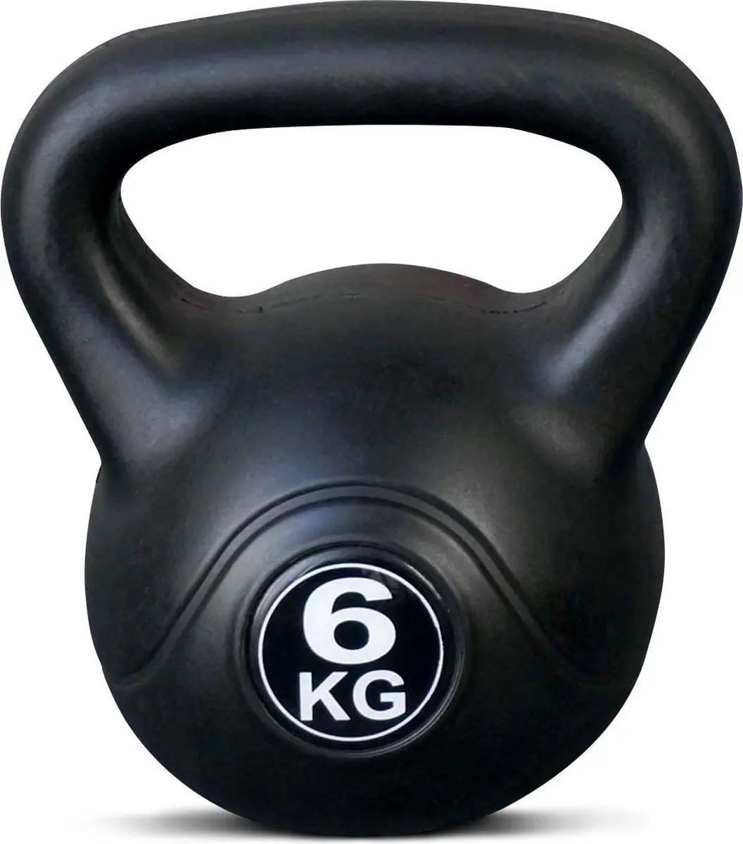 ForzaFit Kettlebell 6 kg voor binnen en buiten Kunststof Zwart