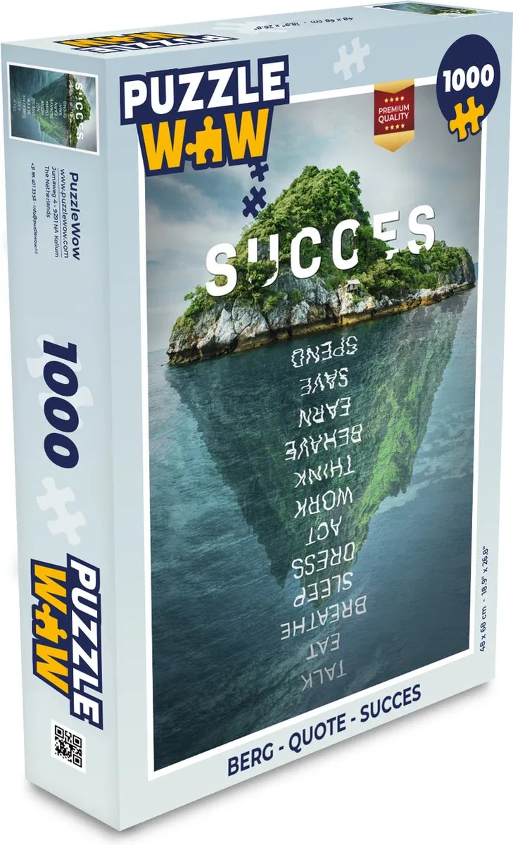 PuzzleWow Quote Succes Legpuzzel 1000 Stuks