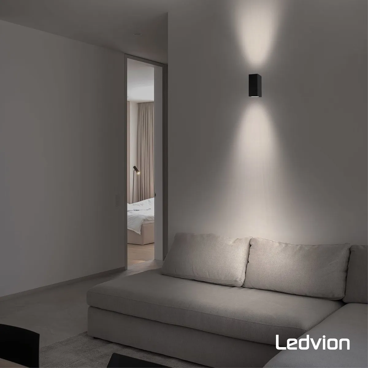 LEDVION LED Wandlamp Dimbaar GU10 IP54 - 2x235W - Zwart