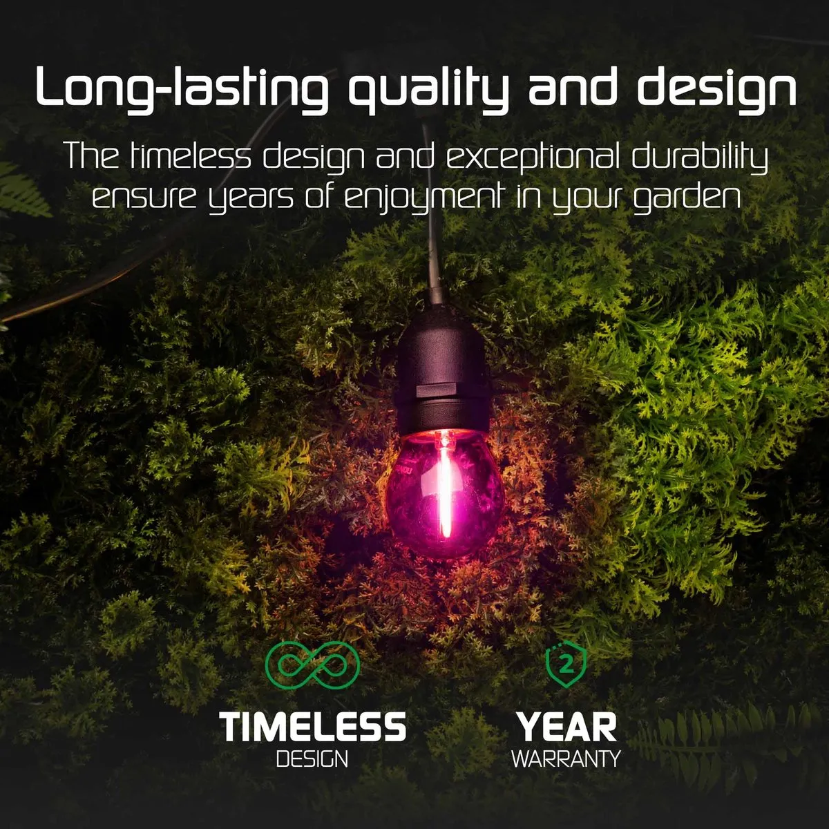 LEDVION LED Prikkabel 20M - 24x Multicolor E27 LED 1W - IP65