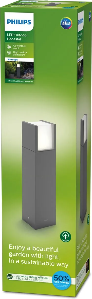 Philips Arbour Sokkelamp 3.8W - Antraciet