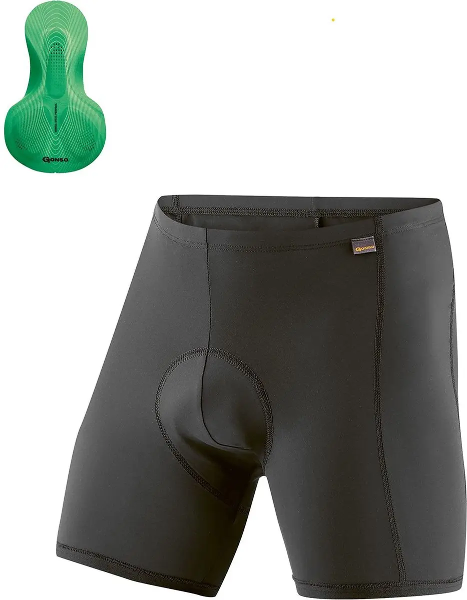 Gonso Sitivo U Fietsbroek - Zwart/Bright Green - 3XL - afbeelding 4 van 6