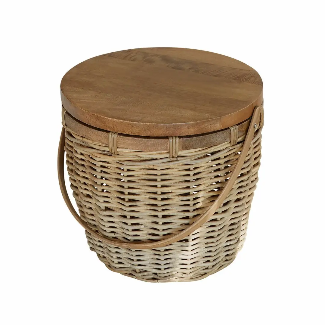 Loberon Moncaris Bijzettafel - Ø42cm - Bruin - afbeelding 3 van 6