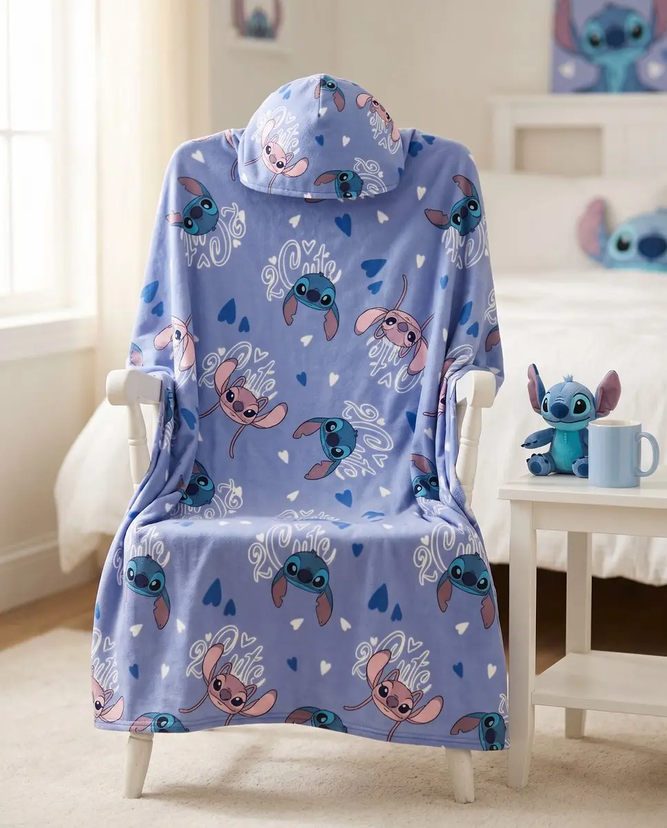 Lilo & Stitch Fleece Deken met Capuchon 120x150cm - afbeelding 4 van 6