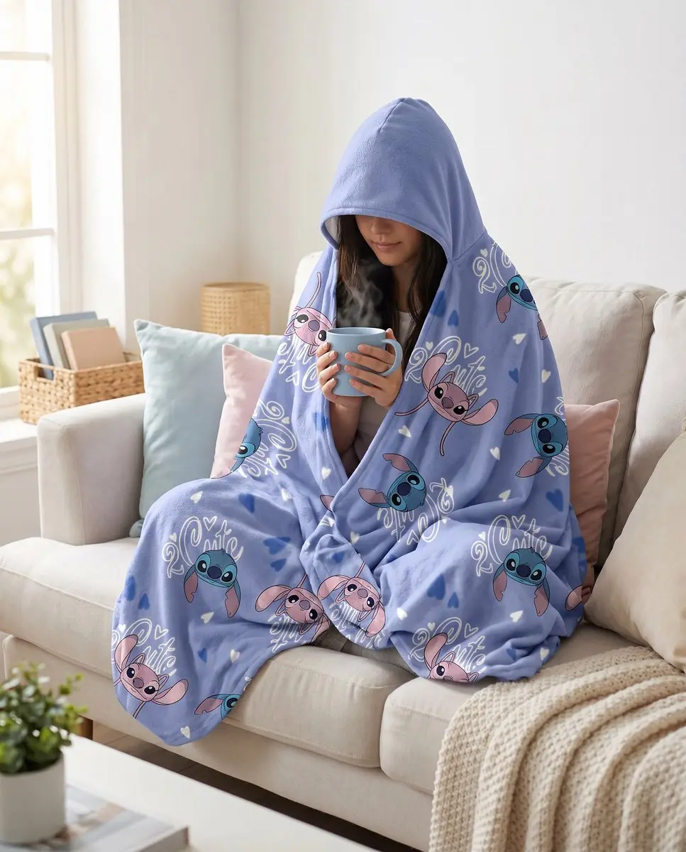 Lilo & Stitch Fleece Deken met Capuchon 120x150cm - afbeelding 3 van 6