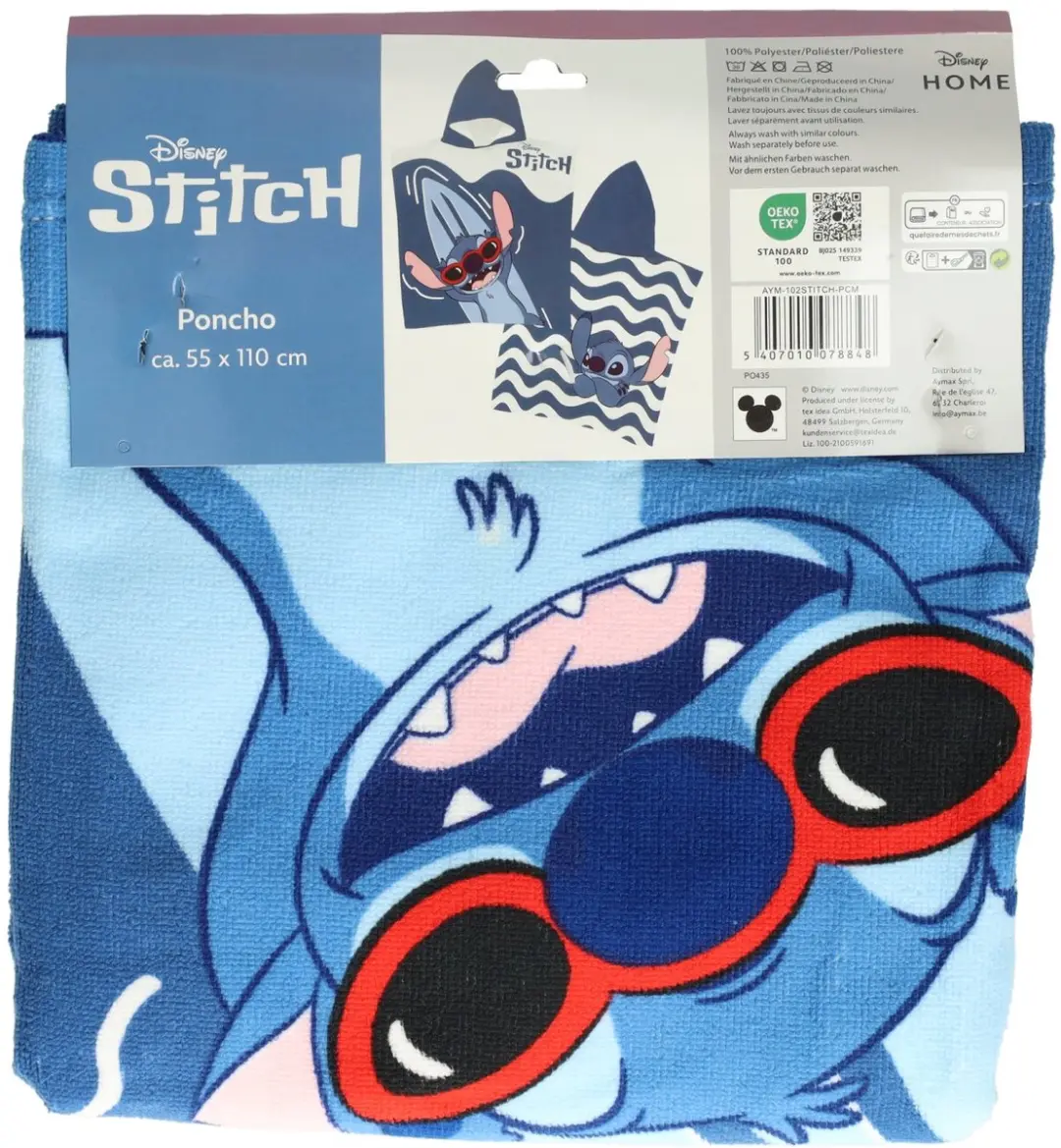 Lilo & Stitch Poncho - Blauw/Wit - 55 x 110 cm - afbeelding 4 van 6