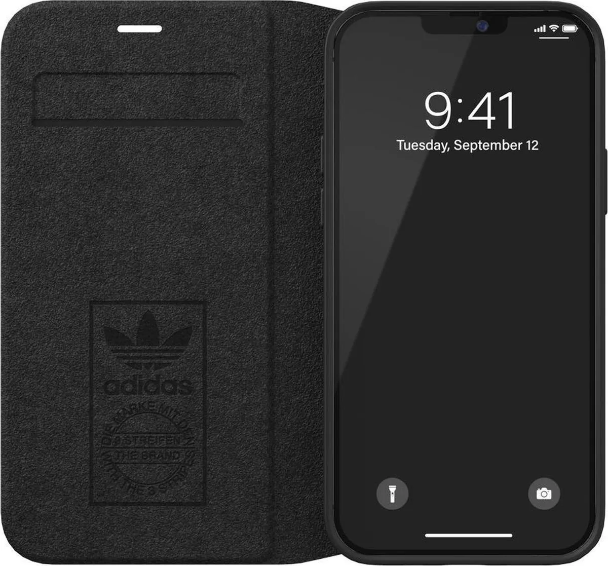 Adidas Booklet Case PU Kunstleer - iPhone 12 Pro Max - 3 Stuks - Zwart - afbeelding 3 van 6