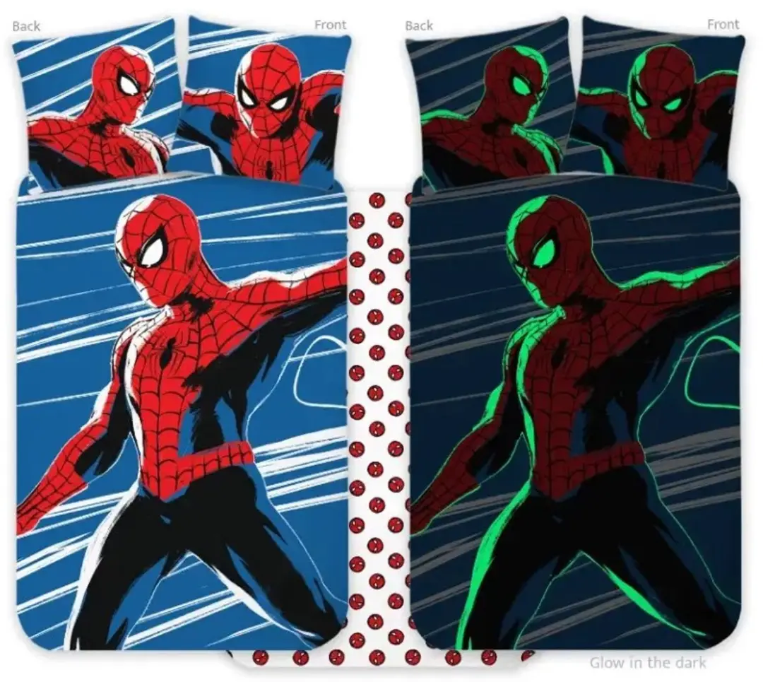 Glow in the Dark Spiderman Dekbedovertrek