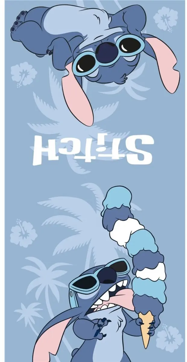 Lilo & Stitch Stitch Poncho - 55x110cm - Blauw/Wit - afbeelding 2 van 6