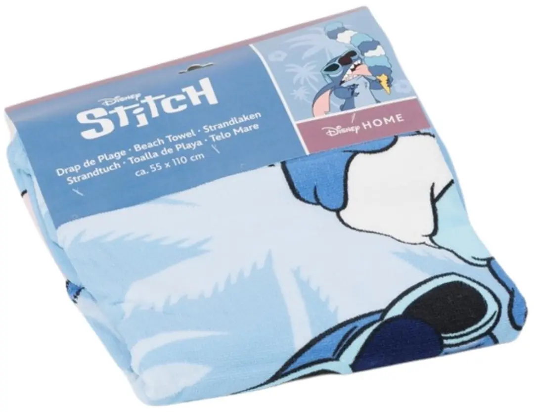 Lilo & Stitch Stitch Poncho - 55x110cm - Blauw/Wit - afbeelding 6 van 6