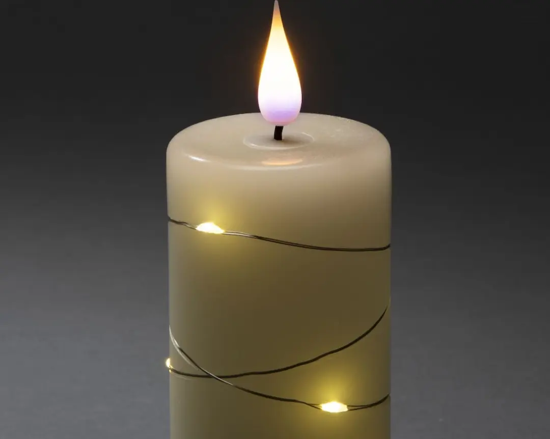 Konstsmide 1845-190 LED-kaars Echte Was - Warm-wit - Ø55x200mm - Set van 5 - afbeelding 6 van 6