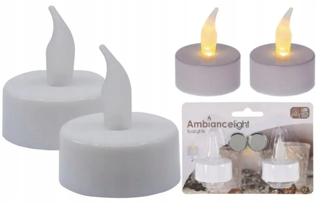 Koopman LED Theelicht Set 2 stuks - Wit/Geel - afbeelding 3 van 6
