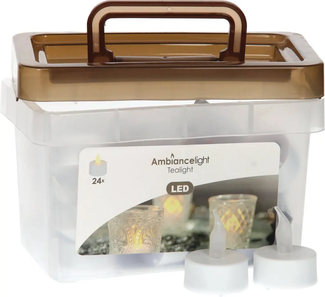 Koopman Ambiance Box LED Theelichtjes - 24 stuks - Wit - afbeelding 3 van 6