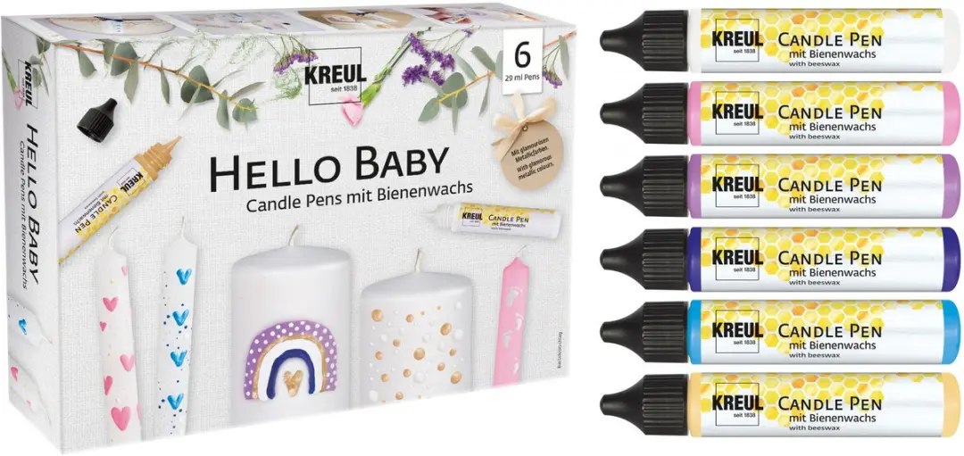 Kreul Kaarsenverf Set 6x29 ml Hello Baby