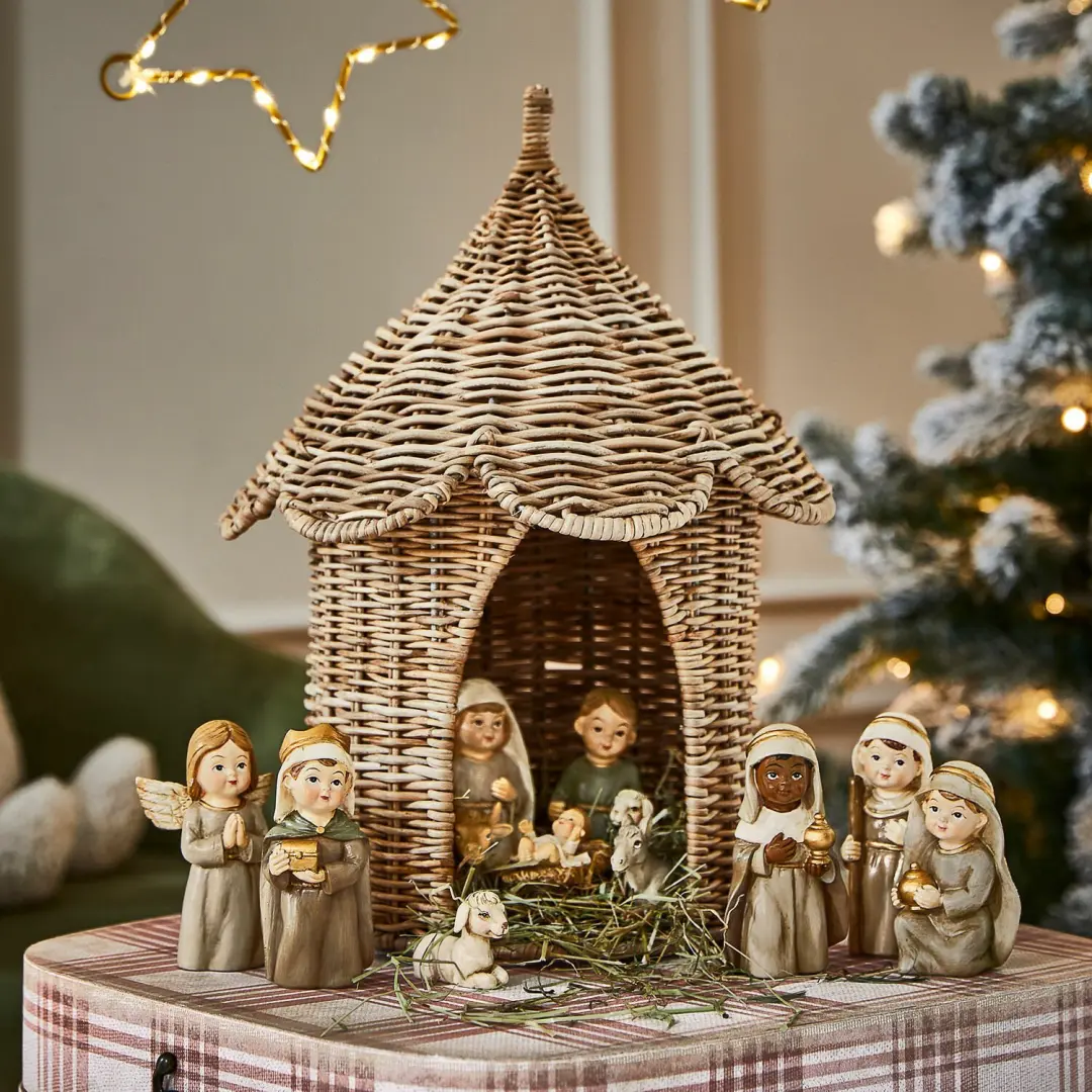 Loberon Kerststal Dottimo bruin - afbeelding 5 van 5