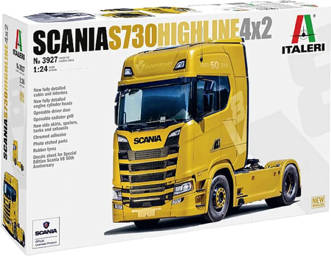 Italeri Scania S730 Highline 4x2 Vrachtwagen 1:24 Bouwpakket - afbeelding 2 van 6