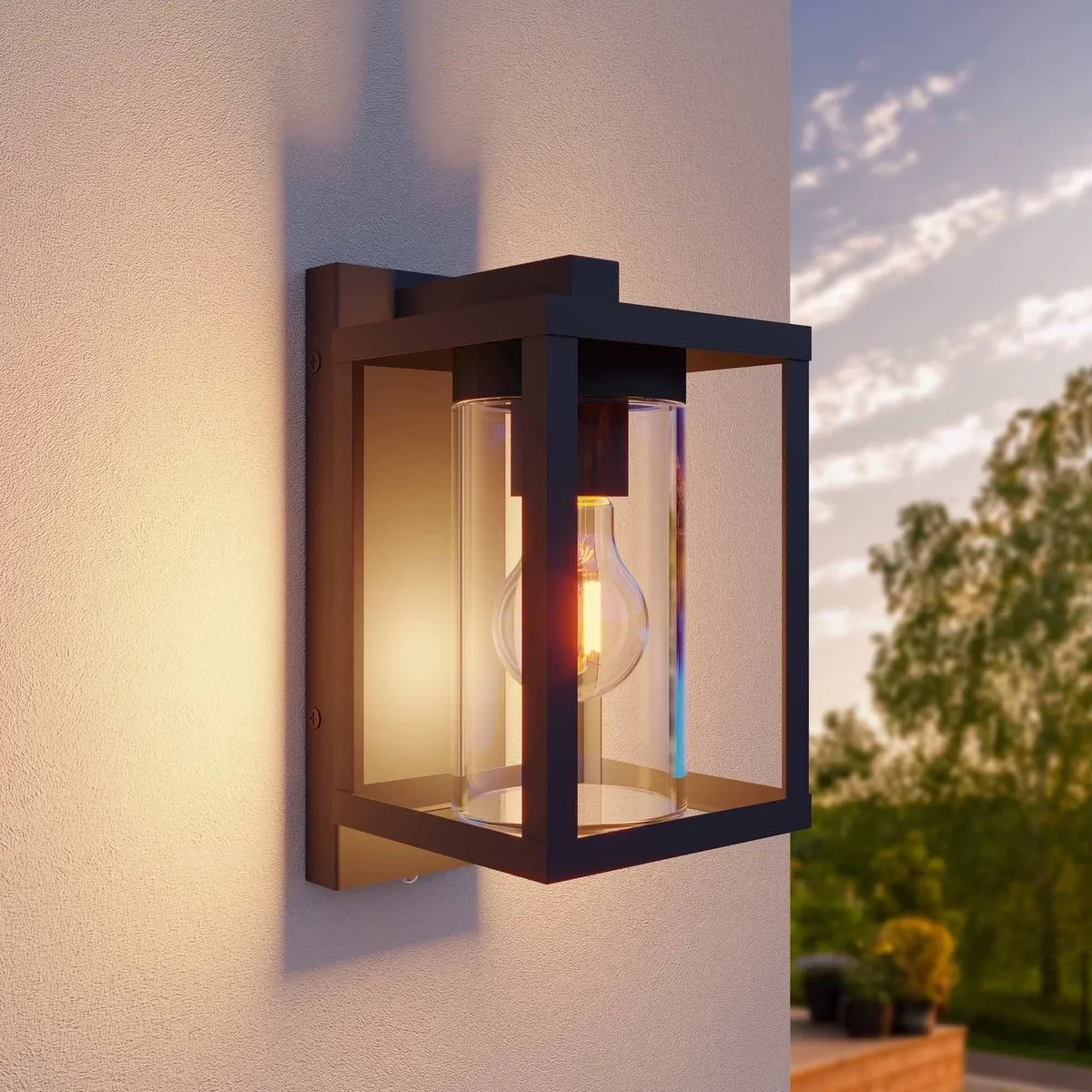 LEDVION LED Wandlamp Sensor Antraciet 7.5W 2100K E27 IP44